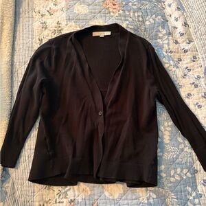 LOFT Midnight Black Cardigan Sweater